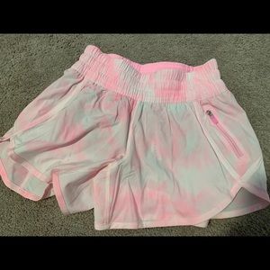 Limited edition Lululemon pink tie dye shorts